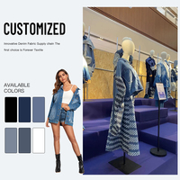 Kain Denim Jacquard Rajut Bordir Wash-out Baru 2026 dengan Pola Abstrak & Geometris untuk Pakaian Luar Kasual Pria, Wanita, dan Anak Laki-laki