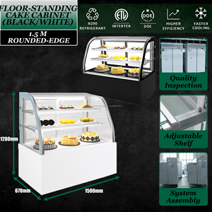 Vitrine réfrigérée incurvée de 1,5 m à grande capacité pour boulangeries, supermarchés, pâtisseries, boulangeries-pâtisseries et chocolateries - Product Image 3