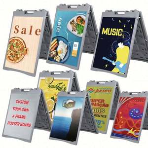 Letrero de doble cara personalizado para acera, plegable, portátil, moderno, ecológico, con base de plástico y relleno de agua, para uso en interiores y exteriores. - Product Image 1