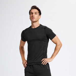 סיטונאי איכות ספנדקס כושר בגדי מותאם אישית מותג פרטי יבש Fit Slim כושר ספורט חולצת טי לגברים - Product Image 4