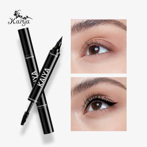Venta al por mayor ojos a prueba de sudor maquillaje largo desgaste negro delineador de ojos <span class=keywords><strong>Rimel</strong></span> pluma vegana doble extremo vegano impermeable 2 en 1 rímel y delineador de ojos - Product Image 2
