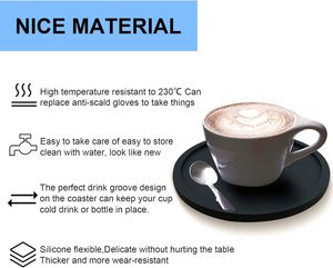 Sous-verres ronds en silicone de 10 cm, personnalisables, résistants à la chaleur, pour tasses et boissons, tapis antidérapants pour mugs à café – Vente chaude - Product Image 4