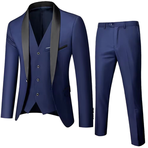 Abito da uomo professionale coreano slim-fit elegante lungo per matrimonio, per testimone o sposo, monopetto o doppiopetto, stampato - Product Image 3