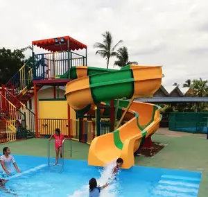 Amusement park playground 5+ years old kids and adult pool slide from China