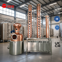 Alambic à vodka 500L, équipement de distillation multifonctionnel avec condenseur en cuivre, adapté aux petites distilleries