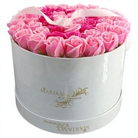 Boîtes cadeaux rondes en carton recyclé de haute qualité, personnalisées, finition mate rose, vente en gros, pour fleurs