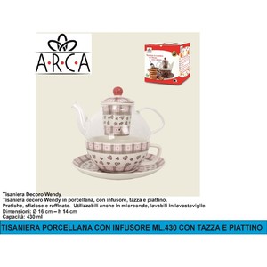 Mug à thé aux herbes en porcelaine avec infuseur, capacité de 430 ml, ensemble tasse et soucoupe - Product Image 1