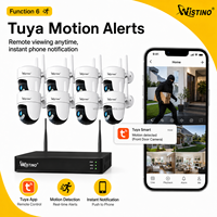 Wistino 3MP 8CH UHD Sicherheitsüberwachungssystem Drahtloses Kit 355 °   PTZ Bewegungserkennungs-Alarm KI-Smart Tuya PoE-Kamera
