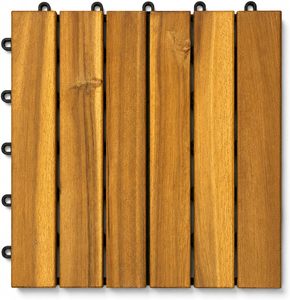 Alta Calidad 12 Pulgadas X 12 pulgadas Baldosas de Madera de Acacia Sólida Resistentes a la Intemperie para Terrazas y Jardines Exteriores - Product Image 4