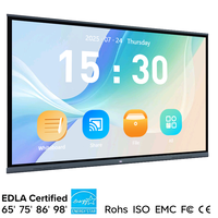 Tableau interactif intelligent 120 Hz 4K 98 pouces, panneaux plats interactifs pour l'enseignement, tableau blanc intelligent avec Bluetooth et WiFi 6