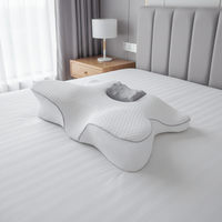 Oreiller ergonomique en mousse à mémoire de forme à rebond lent, forme papillon personnalisée, soutien cervical orthopédique, motifs marins unis