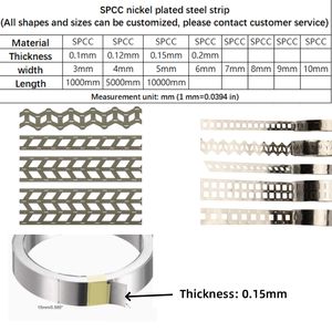 Tira de Acero Niquelado SPCC de 0.1mm 0.12mm 0.15mm 0.2mm de Espesor, Pestañas de Conexión para Baterías, Tamaño Personalizado 1m 5m 10m 1kg - Product Image 2