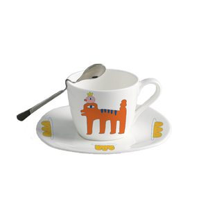 Benbenck toptan saf beyaz basit Cappuccino Latte kupası renkli porselen çay kupa ve tabaklar Espresso kahve fincanı setleri - Product Image 4