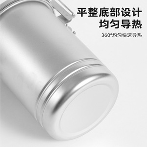 Outdoor 304 Stainless Steel Multifunctional <b>Steamer</b> Pot Dual Handle Portable Camping Cookware For 1-2 People Brushed Finish - Product Image 3