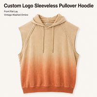 IKDEER Gilet de survêtement sans manches unisexe surdimensionné, dégradé, effet délavé vintage, avec ourlet brut aux emmanchures des bras, pour superposition, personnalisable en gros