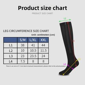 Otoño Deportes al aire libre Calcetines de compresión Cremallera Cuerpo elástico Transfronterizo Tubo largo Pantorrilla Toe-Covering Calcetines de compresión - Product Image 3