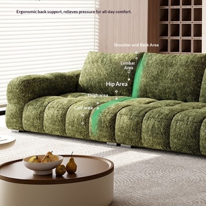 Tela Verde Oscuro Estilo Algodón de Azúcar, Moderna y Minimalista, Estilo Francés para Sala de Estar, Novedad 2025 - Product Image 2