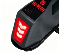 Pompe à air portable pour voiture à double alimentation AC/DC avec voyant d'avertissement LED, gonfleur de pneus numérique 110V/12V avec plusieurs embouts