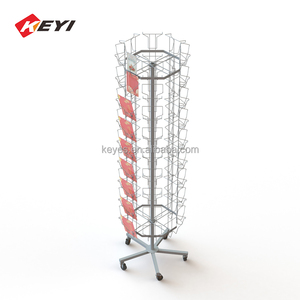 Kim loại POS bán buôn thiệp chúc mừng kệ trưng bày Quay Kim Loại bưu thiếp dây sắt hiển thị đứng với dây Túi kệ - Product Image 1