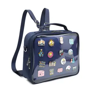Ita tas punggung multifungsi tas bahu Messenger untuk tampilan Pin Anime Display lencana dan tempat penyimpanan koleksi bros