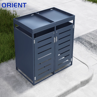 Poubelle extérieure Poubelle de jardin durable Armoires de recyclage Conteneur de déchets Rangement extérieur à roulettes