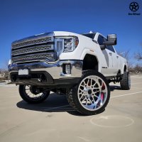 Jantes forgées DW pour pick-up et SUV, 20, 22, 24, 26, 28 pouces, finition argent poli brossé, à déport profond, monobloc, pour Ford F150, F350, F450, Dodge Ram 3500