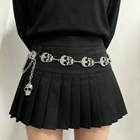 Chaîne de taille en métal gothique Halloween avec crâne et toile d'araignée, style streetwear, marques privées, chaîne de corps en métal Y2K Hip Hop pour femmes