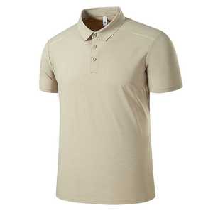 Men's Polo Shirt Polyester Cool Dry Short Sleeve Summer Workwear Khaki Light Green Off White Black - Product Image 2