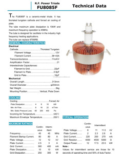 Tube d'oscillation à triode électronique RF FU8085F d'origine chinoise BEIJING, tube de puissance pour machine haute fréquence - Product Image 3