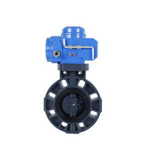 12 В 24 В 100 мм Электрический автоматический моторизованный контроль UPVC пластик PN10 Epdm Ptfe уплотнение клапан-бабочка поставщик для воды - Product Image 2