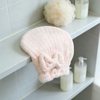 Serviette Turban Séchage Rapide en Polaire Corail Ultra Absorbante avec Logo Personnalisé, Douce, Réutilisable, Antidérapante, Taille Unique