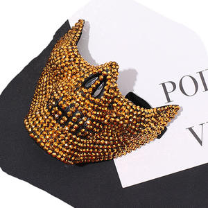 หน้ากากประดับเพชรหรูหรา งาน DIY สำหรับงานปาร์ตี้แฟนซี ฮาโลวีน หน้ากากตกแต่งสุดหลอน - Product Image 5