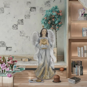 12-Inch Saint <span class=keywords><strong>Gabriel</strong></span> Thiên Thần Bức Tượng Công Giáo Tôn Giáo Mặt Hàng 3D Nhựa Thủ Công Phong Cách Tùy Chỉnh - Product Image 6