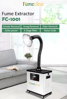 Fumeclear 210W faible bruit forte puissance Salon de beauté ongles poussière aspirateur collecteur 210W Table ongles poussière extracteur