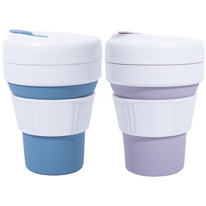 새로운 접이식 실리콘 컵 휴대용 실리콘 마시는 접을 수있는 커피 컵 누출 방지 커피 컵 - Product Image 2