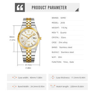 Reloj de pulsera para hombre, de lujo, sencillo, de acero inoxidable, con esfera de vidrio texturizado tipo panal de abeja de 40 mm, resistente al agua, con fecha grande y movimiento de cuarzo - Product Image 4