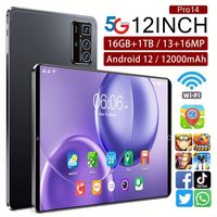 Nouvelle tablette PC 2025 en promotion, 16 Go de RAM, 1 To de ROM, double SIM, 12 pouces, Wi-Fi, GPS, batterie, appels 4G/5G