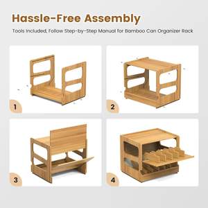 Mutfak ayarlanabilir istiflenebilir <span class=keywords><strong>fifo</strong></span> haddeleme bambu raf depolama organizatör kiler olabilir - Product Image 6