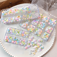 Kit de 6/12 grilles d'accessoires pour ongles en résine, couleurs bonbon, fleurs, papillons, étoiles de mer, strass, mélange de perles et de pierres précieuses pour manucure