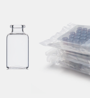 Flacon en verre borosilicate transparent de 20 ml avec bouchon en caoutchouc pour analyse chimique