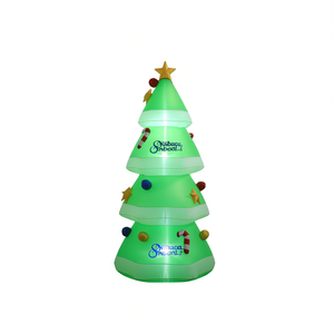 Sapin de Noël gonflable de 94,5 pouces, forme conique, lumières LED, décorations de Noël pour l'extérieur - Product Image 1