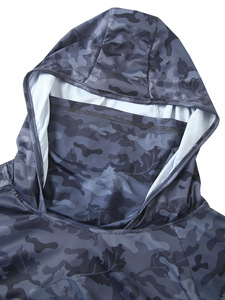 Vente en gros <span class=keywords><strong>de</strong></span> chemises <span class=keywords><strong>de</strong></span> pêche personnalisées à manches longues, sublimation camouflage, pour hommes, séchage rapide, UPF 50+, cagoule respirante, OEM en gros - Product Image 4
