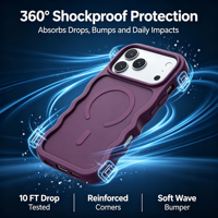 Hoogwaardige, aanpasbare, nieuwe luxe magnetische telefoonhoes van donker kersenhout voor iPhone 18 17 Pro Max, met skin-feel en draadloos opladen.