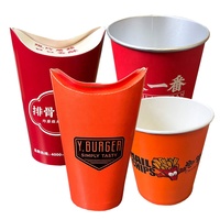 Gobelet biseauté en papier kraft jetable personnalisable pour frites patates douces Gobelet en papier gaufré pour crème glacée œuf