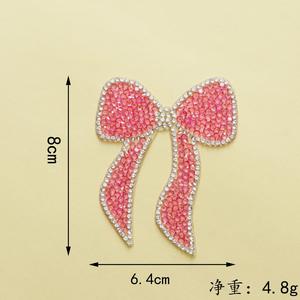 Nouvel empiècement nœud papillon brillant auto-adhésif en strass colorés pour la décoration de vêtements et sacs - Product Image 6