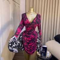 Robe plissée à manches longues pour femme, 3 couleurs, ourlet à volants, mini-robe moulante, grande taille, décontractée, du S au XXL