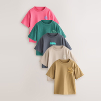 T-shirt pour garçon en coton biologique, impression en relief, t-shirt pour enfants à manches courtes, vêtements pour enfants, vêtements durables pour enfants
