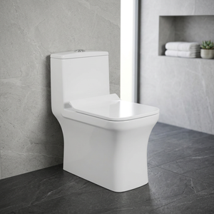 WC monobloc intelligent et luxueux en or avec chasse d'eau siphonique pour projets de salles de bain haut de gamme - Product Image 4