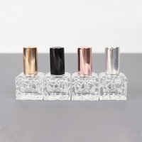 Botol Parfum Kaca Pola Timbul Kubus Air Persegi 10Ml Botol Semprot Wadah Kosmetik Alat Penyemprot Parfum Perjalanan Isi Ulang