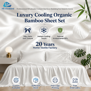 Ropa de Cama de <span class=keywords><strong>Hotel</strong></span> de Fibra de Bambú Natural, Ecológica, Moderna, Transpirable, Suave y Sedosa, 400 Hilos, con Certificación OEKO-TEX Standard 100 y BSCI, de Cloudland - Product Image 5